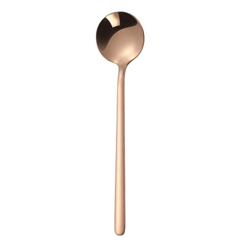 Roestvrij Staal Cirkel Koffie Lepel Espresso Thee Melk Roeren Mengen Serveren Lepel Ijs Dessert Scoop Keuken Accessoires: Rose Gold