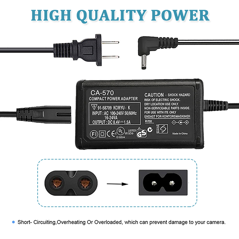 CA-570 CA570K AC adapter charger For Canon MV800 MV850i MV790 MV690 MVX300 MVX3i MVX1Si MVX4i MVX45i Digital Camera