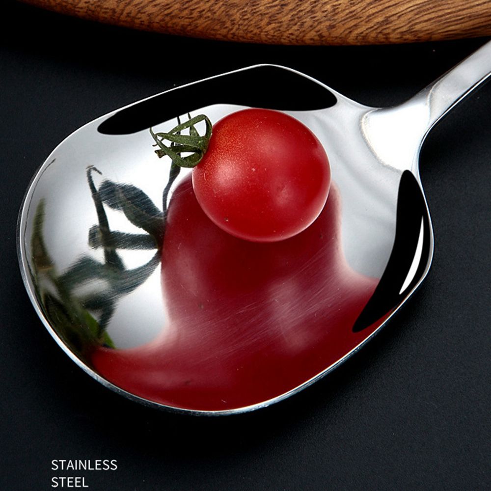 Kitchen Dinner Dish Tableware Soup Spoon Restaurant Large Stainless Steel Distributing Scoop Buffet Serving Supplies