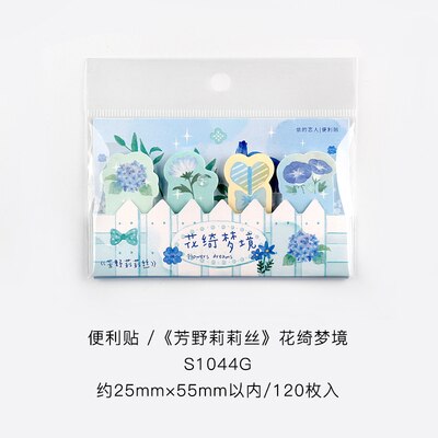 120Sheets/Pack Bloem Memo Pad Stickers Decal Sticky Notes Scrapbooking Diy Kawaii Notepad Dagboek 788: Blue