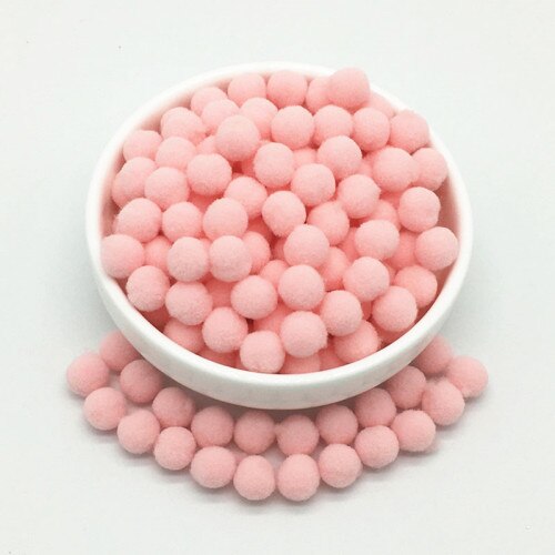 Ljusrosa vit pompom päls hantverk gör-det-själv mjuka pom poms hantverk pomponer boll bröllop dekor lim på tyg tillbehör 8mm to 30mm 20g: 10mm 03 ljusrosa