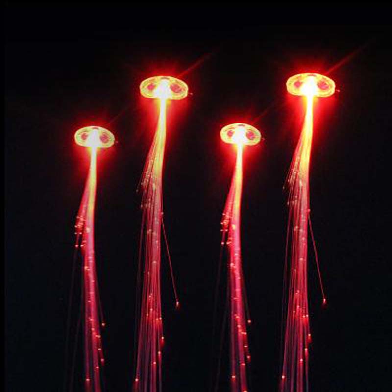 Barrettes en Fiber optique avec lumières LED, 50 pièces, accessoires de fête, épingle à cheveux, pince à cheveux, tresse Flash, Costumes lumineux d&#39;anniversaire et de mariage: red