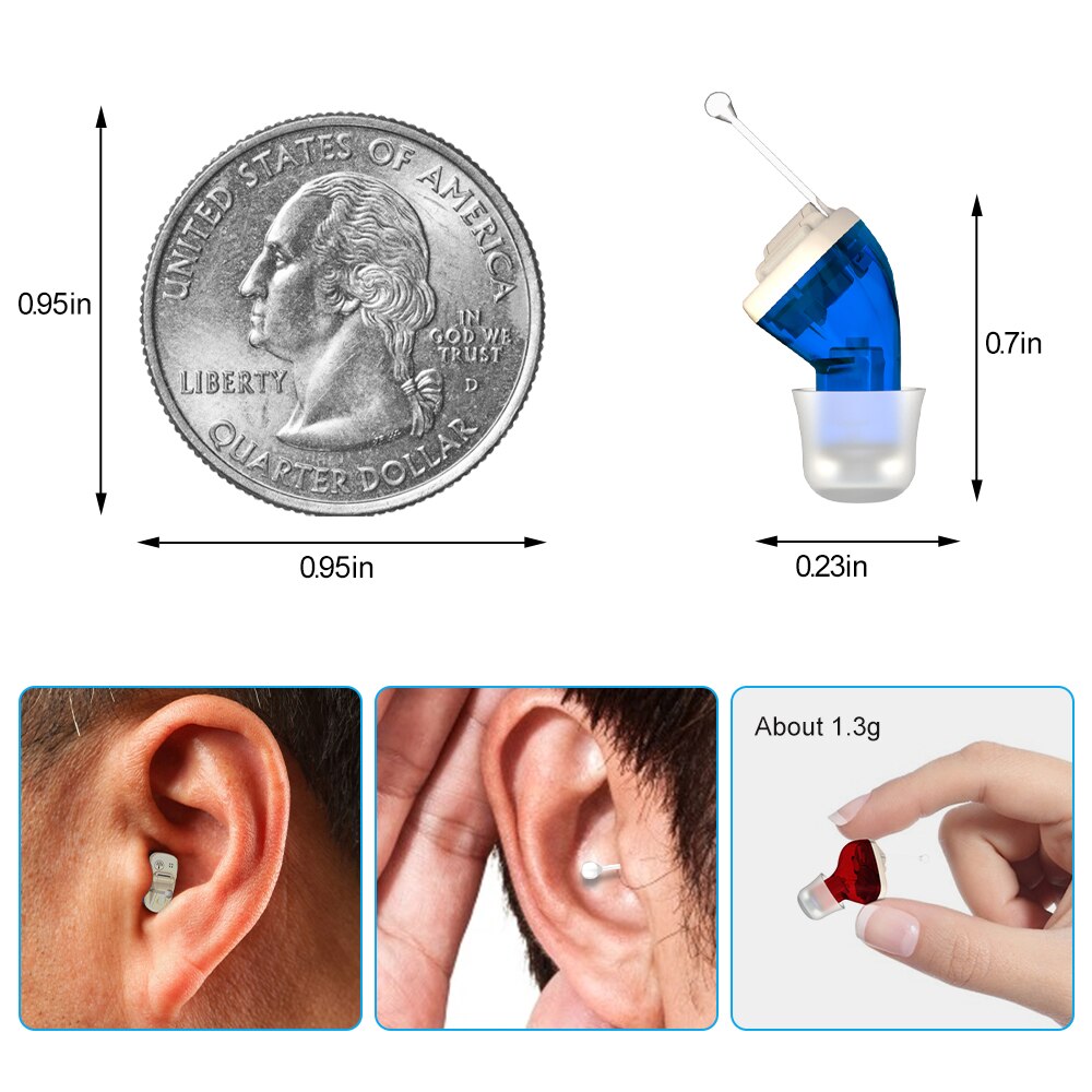 Best Digital Hearing Aid Mini In Ear Invisible Hearing Aids Adjustable Sound Amplifier Mini Inner Ear Invisible Hearing Device