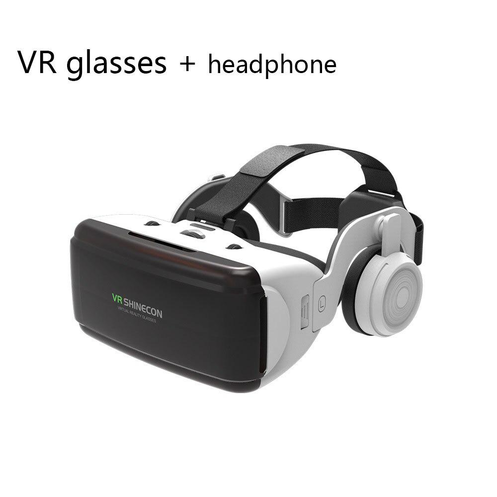 Vr glasögon smarta hörlurar virtuellt spel  vr 3d hd videoglasögon headset för ios android telefon: Vr lägga till headset