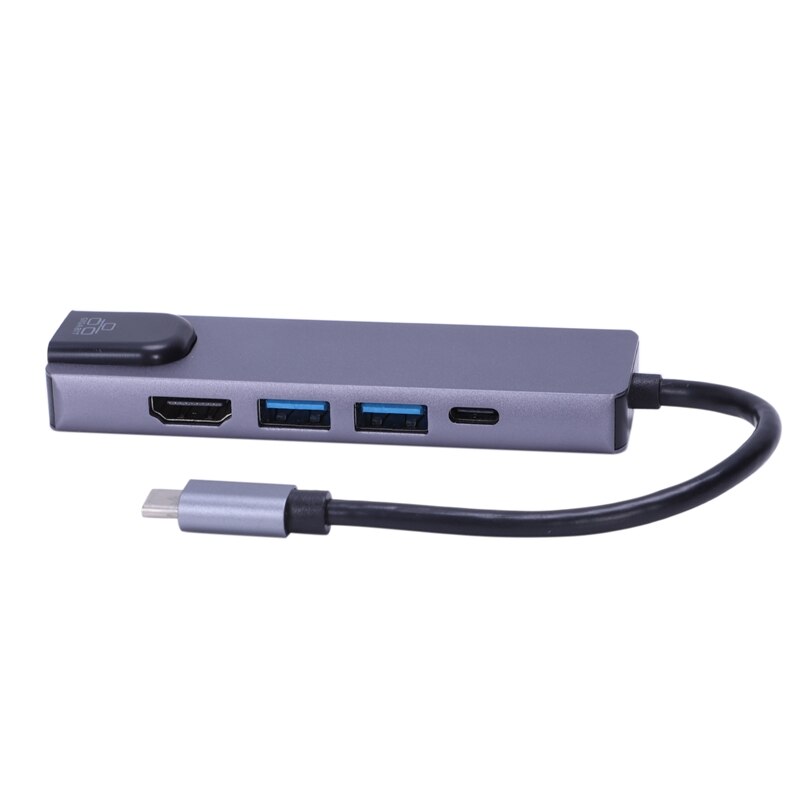 5 En 1 Hub USB tipo C con 4K Hdmi USB C a Gigabit Ethernet Rj45 adaptador Lan para Mac libro Pro Thunderbolt 3 USB-C del puerto del cargador