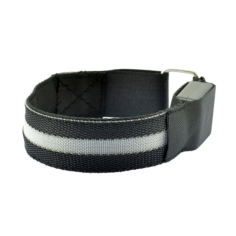 Reflecterende Licht Band Led Lichtgevende Licht Veiligheid Arm Armband Riem Riem Voor Night Running Fietsen Running Sport Led Licht: black