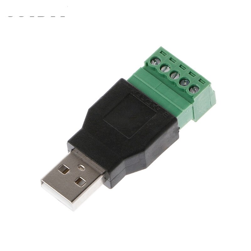 Connecteur USB femelle vers vis, prise USB 2.0 femelle vers terminal à vis avec bouclier, 1 pièces