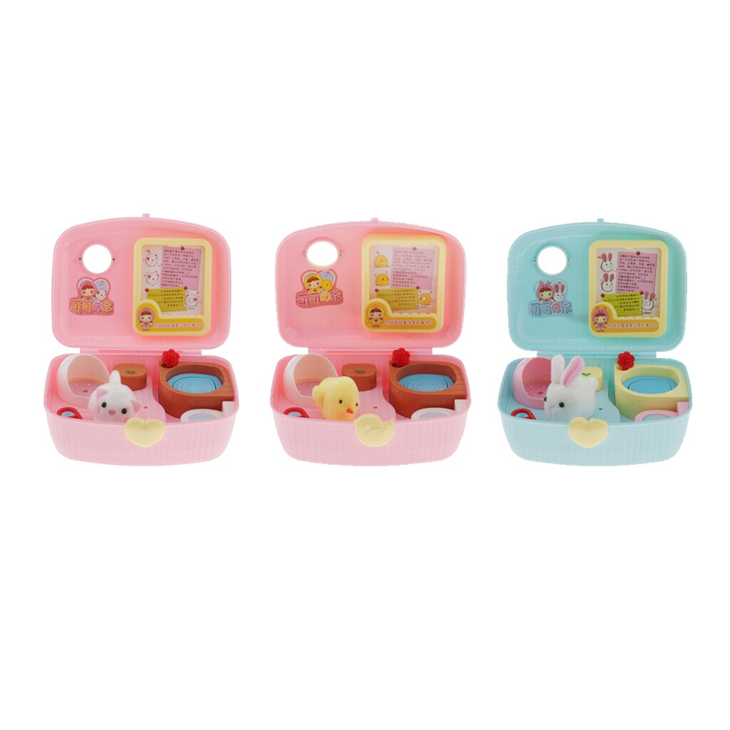 Giochi Di Imitazione animale domestico Casa di Gioco impostato Giocattoli, gatto/Coniglio/Casa Di Pollo Custodia per il trasporto Giochi Di Imitazione Giocattoli per i bambini I Ragazzi E le ragazze