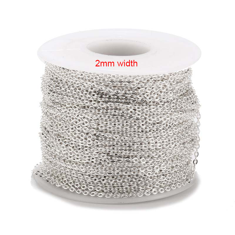 2 Meters Stainless Steel Rose Gold/Gold Link Chain Necklace Bulk Cable 2mm Width for Jewelry Making Findings DIY Supplies