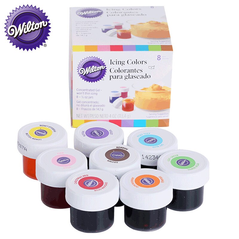 Wilton matfärg 4/8 färg set bakning råmaterial kakkräm matfärg gel bakverktyg för kakor kökstillbehör