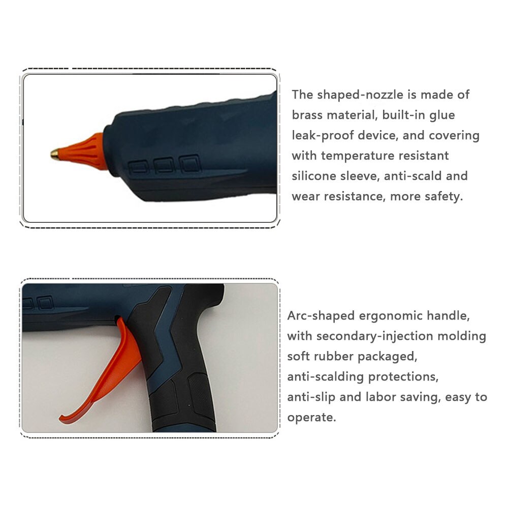 Electric Melt Glue Machine Portable Cordless Lithium Glue Extrusion Tool Applicator for Home DIY Arts Crafts Adhesive