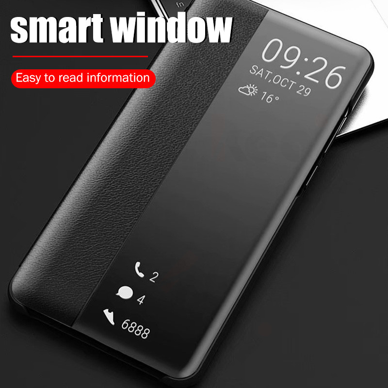 Smart window Funda de cuero con tapa samsung a 70 funda para samsung galaxy a70 a50 a40 a30 a20 a10 Carcasa protectora coque