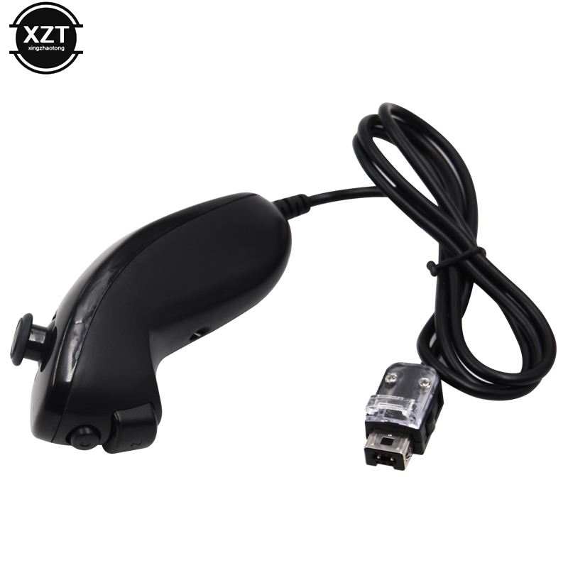 For Nintendo Wii Game Controller Left Hand Curved Game Handle Remote Controller For Wii Gamepad Nunchuk Game Accessories: black