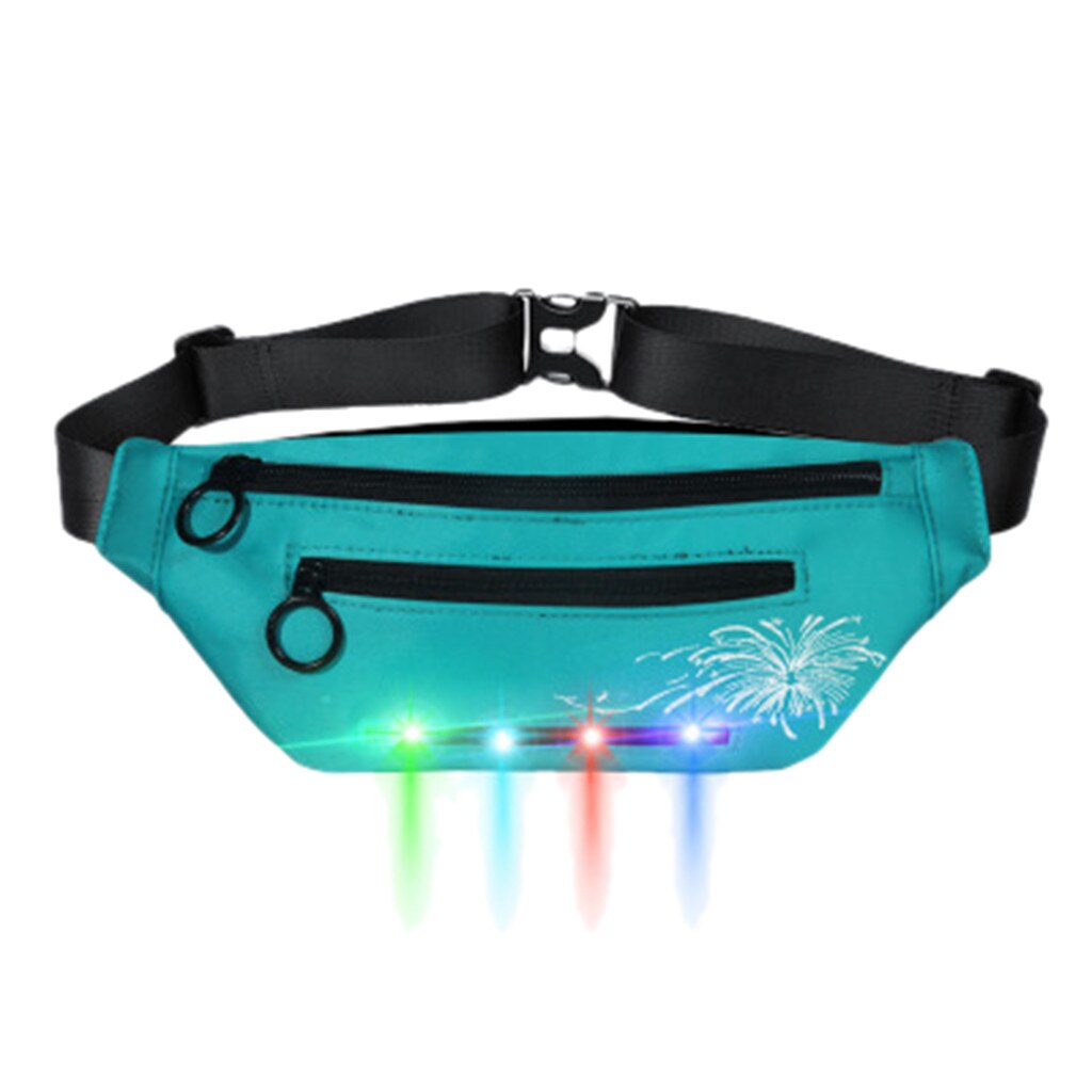 Männer Fanny Pack Led Flash-Glowing Laufen Taille Tasche Frauen Männer Reiten Wandern Telefon Geld Geldbörse Sport Gürtel Tasche Fanny packs: M