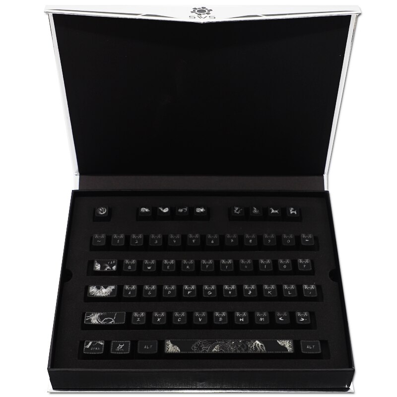 1 set high-end bakgrundsbelyst nyckelhake kinesisk stil mekaniskt tangentbord svart hål beläggning nyckellock för corsair  k70 k95 razer cherry oem