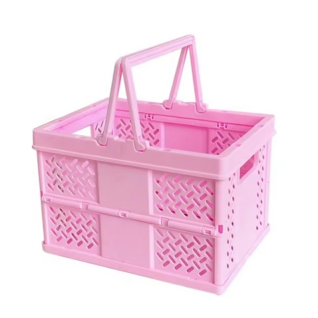 Panier de rangement Pastel pliable, grande boîte de rangement pliable avec poignée pour la cuisine, le salon et l'organisation du bureau, 1 pièce: Rouge