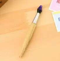 1 Piece Funny Novelty Brush Shape Ballpoint Pen Cute Kawaii Office School Wooden Supplies Stationery Lovely Pretty: PURPLE