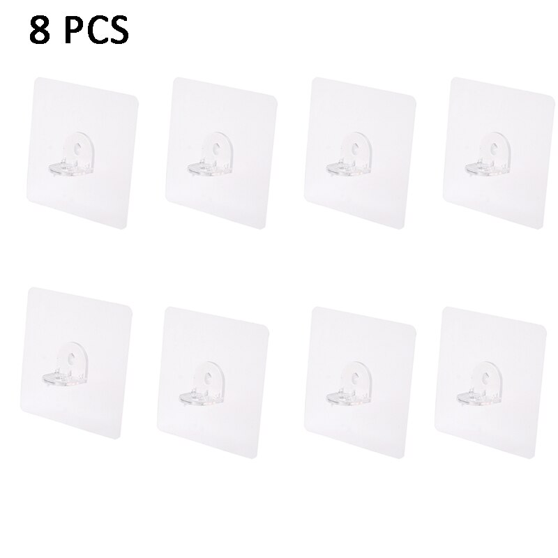 Transparent Shelf Support Hook Sticker Punch Free Layered Partition Bracket Paste Screw Hook Triangle Bracket Support Shelf Hook: 8 PCS