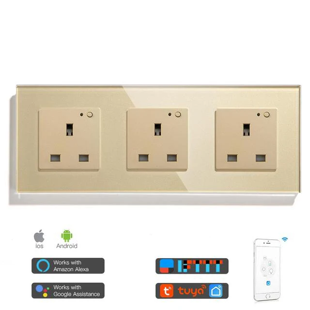 WiFi Smart Wall Sockets UK Electric Plug Mounted Outlets 13A App Remote Voice Control Timer by Tuya Smartlife Alexa Google Home: Other