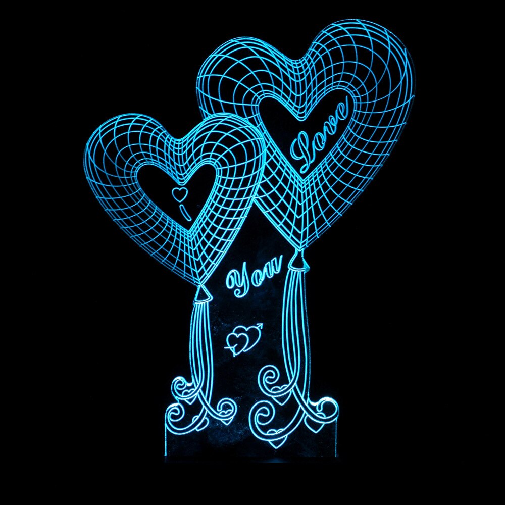 Nachtlampje liefdeshart ballonnen zwaan 3d led tafel bureaulamp kleurverandering slaapkamerinrichting voor vriendin valentijnsdag