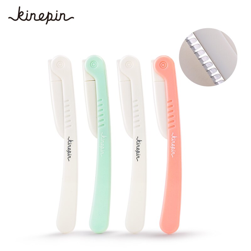 4pcs Blades Colorful Eyebrow Trimming Knife Portable Foldable Eye Brow Lip Razor Trimmer Blade Shaver Depilation Tools Stainless