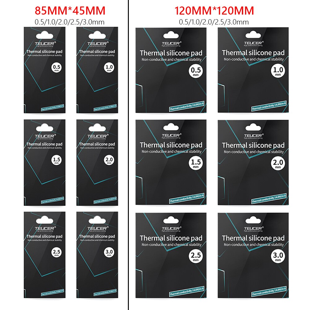 Tp400 heat dissipation silicone pads cpu/gpu graphics card thermal pads 14,8 w/mk solid thermal grease sheet for laptop/pc