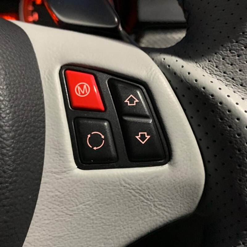2 Pcs Steering Wheel M Button + Start Stop Button for 3 Series E90 E92 E93 M3 2007