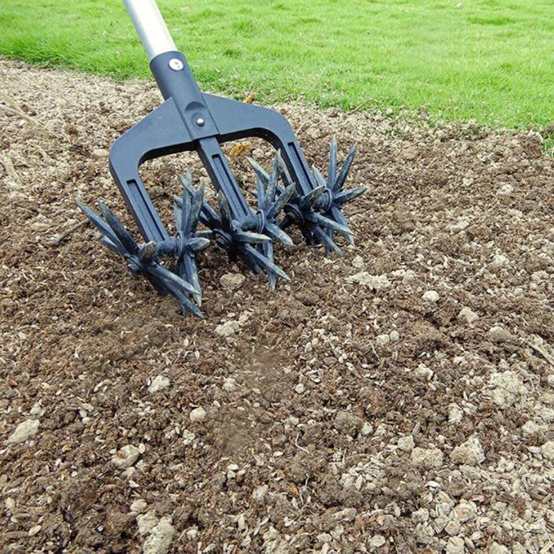 Handheld Rotary Cultivator Two-In-One Soil Turning Tool Manual Lawn Ripper Plastic Handle Garden Aerobic Rotary Tiller Tillage