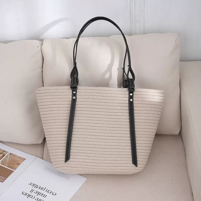 Bohemian Stijl Strandtassen Hoge Capaciteit Handgemaakte Stro Handtas Bakken Casual Reis Strandtas Boodschappentassen Portemonnee Damestas