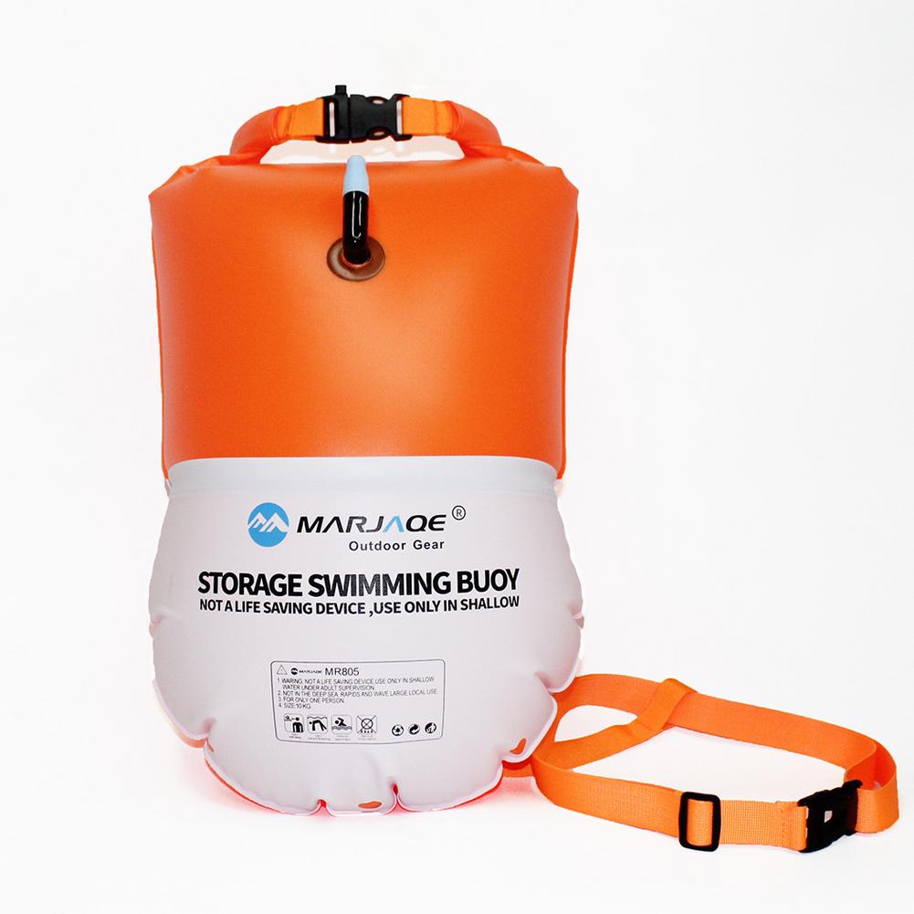 20L Schwimmen Boje mit Trockenen Tasche Multifunktionale Aufblasbare Gute Sichtbarkeit Schwimmen Boje für Wasser Sport Liebhaber: Orange