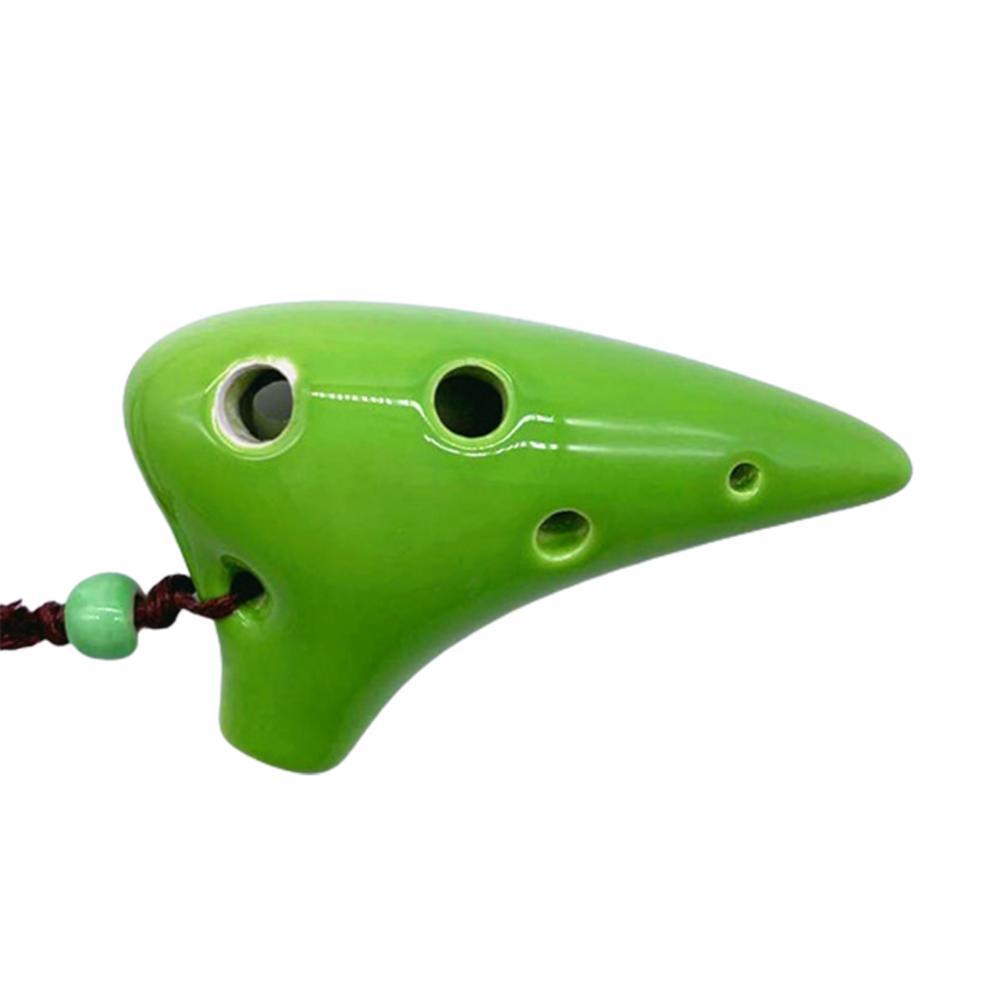 Mini Ocarina pour amoureux de la musique, Instrument de musique à 6 trous, flûte en céramique: Green