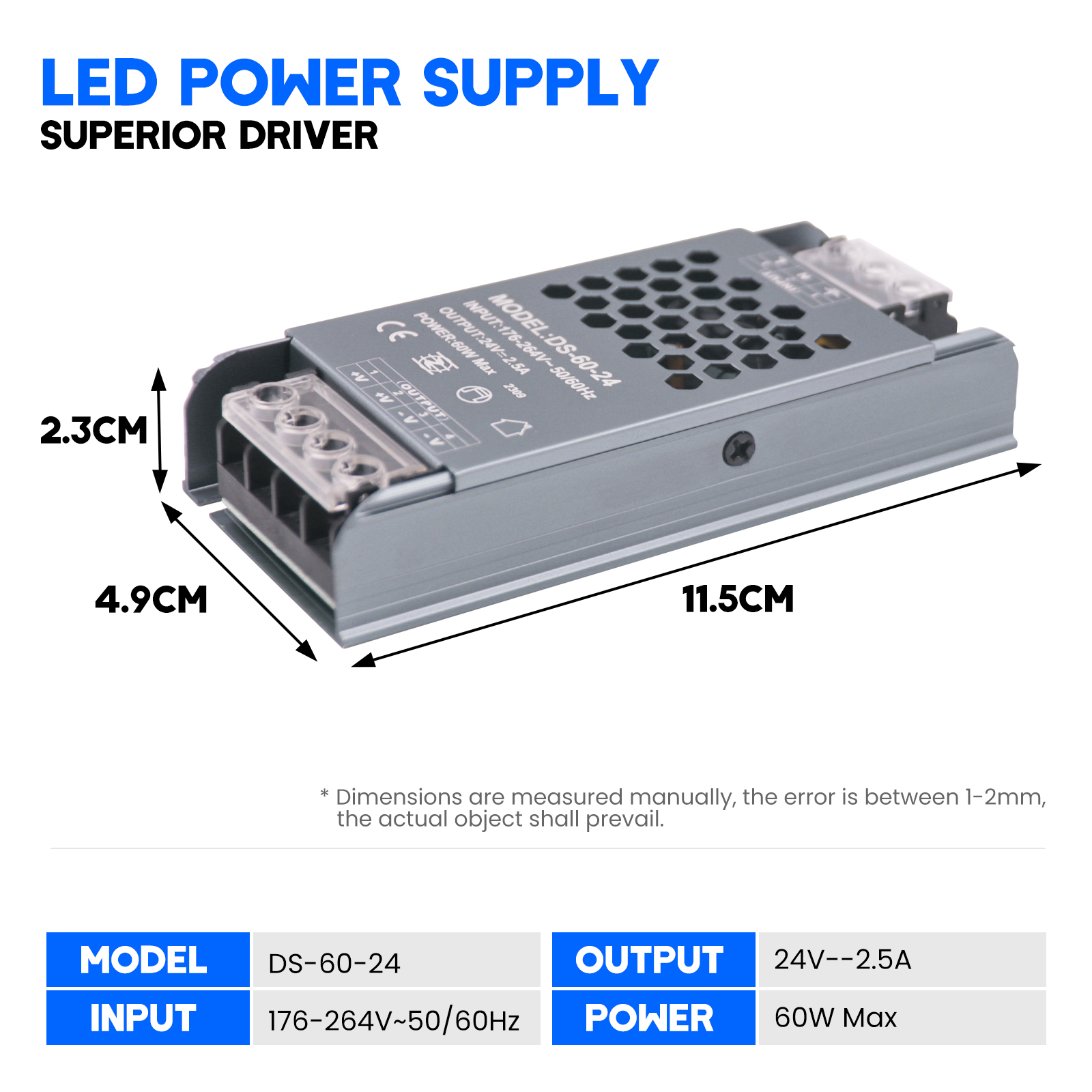12 Volt Power Supply Lighting Transformer AC180-250V To DC 12V 24V Power Source Adapter For Led Strip 60W-400W LED Driver: GRAY