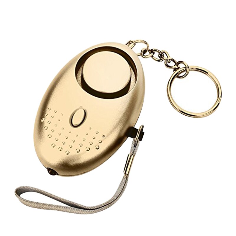 Selbstverteidigung Alarm 130dB Mädchen Frauen Sicherheit Schützen Alarm Persönliche Sicherheit Schrei Laut Keychain Notfall Alarm Mit LED Licht: 04 Gold