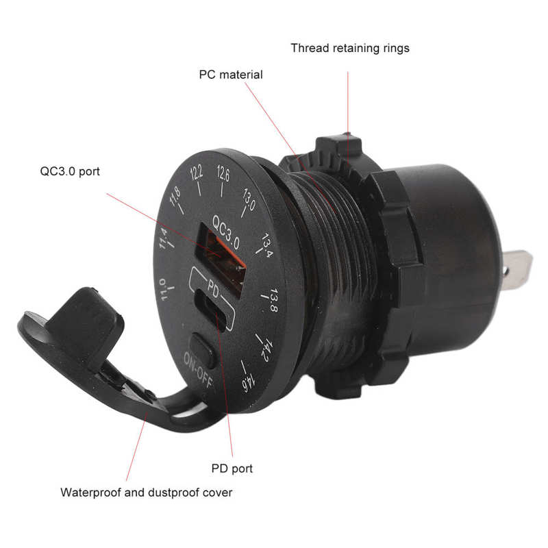 Car USB Charger Fireproof Car Charger for RV for Boat for Truck