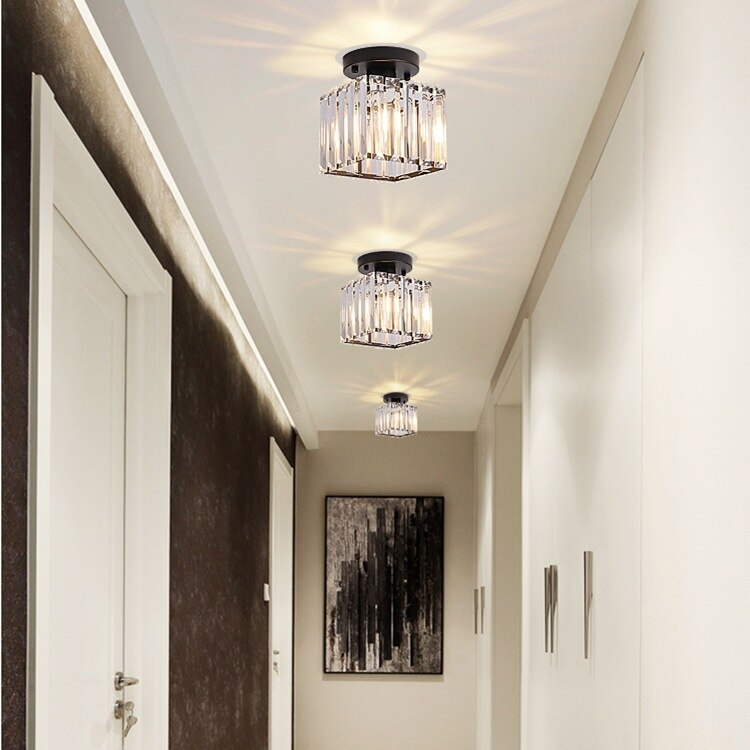 Led loftlampe korridor veranda lampe krystal gang lampe indgang amerikansk altan enkel moderne cirkulær trappe lampe