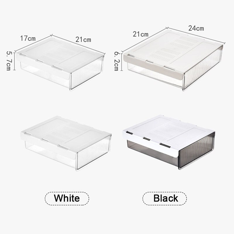 Cajones de almacenamiento debajo del escritorio, organizador de oficina en casa, bandeja oculta creativa, herramienta de organización, Caja de almacenamiento transparente, 2 uds./lote