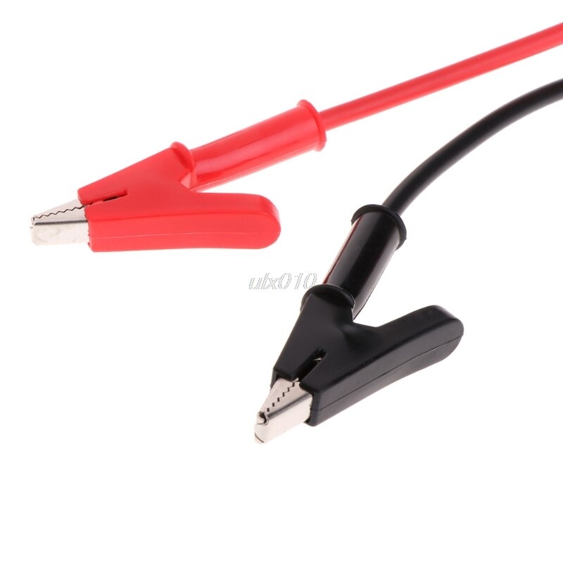 2pcs 4mm Banana Plug to Crocodile Alligator Clip Test Probe Lead Wire Cable 1m July