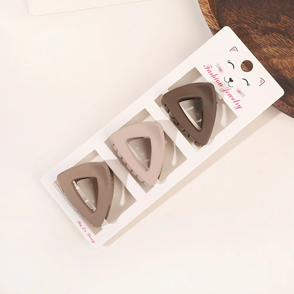 Nueva , conjunto de tres piezas de Color café, horquilla geométrica esmerilada, pasadores con Clip para el pelo para mujer y niña, accesorios para el cabello: Rosa