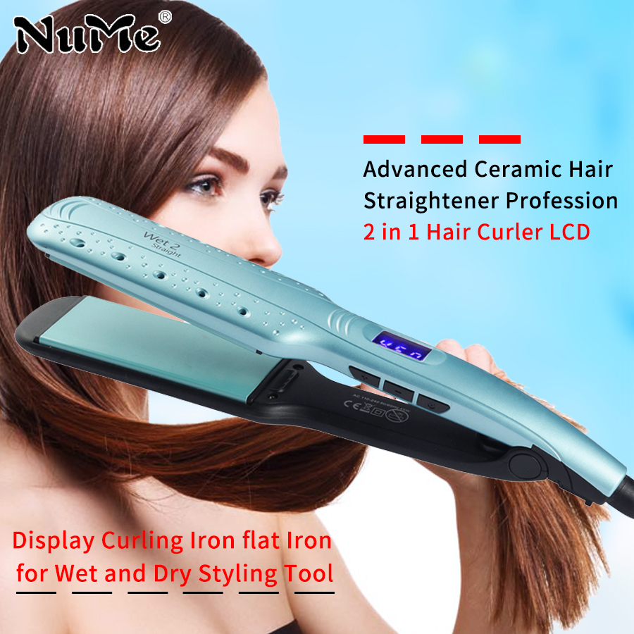 Advanced Ceramic Hair Straightener steam 2 Inch Straightening Iron salon Styling Tools Negative Ionic Flat Iron hairstyle