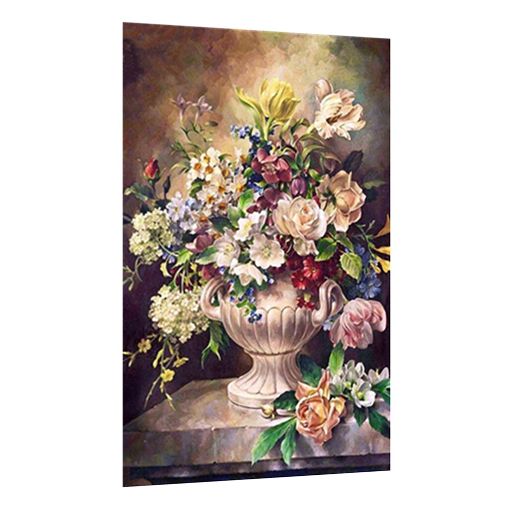 5D Diamond Painting by Number Kit, Floral Embroidery Cross Stitch Picture Supplies Arts Craft Wall Sticker 30 x 20cm
