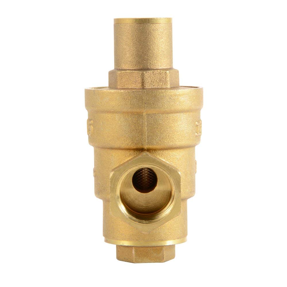Water Pressure Regulator Brass Lead-free Adjustable 1/2" 15mm Water Pressure Reducer Valve with Pressure Gauge Bar/Psi HS918