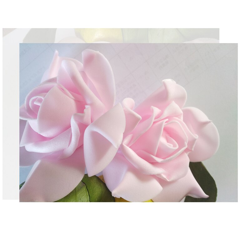 Diy bryllup rose blomst 10 stk 1pc kunstig rose blomst bryllup brudebuket pe skum diy rose blomst