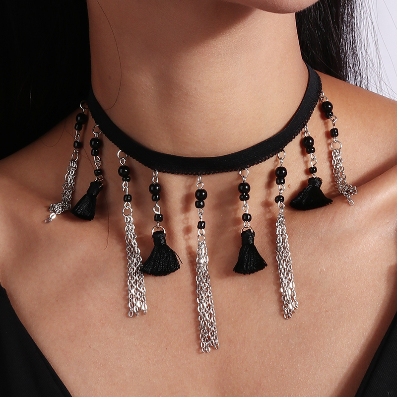 Mode Sexy Zwart Fluwelen Chokers Kettingen Punk Stijl Verklaring Kristal Liefde Harten Ketting Voor Vrouwen Partij Sieraden: Black Zinc Plated