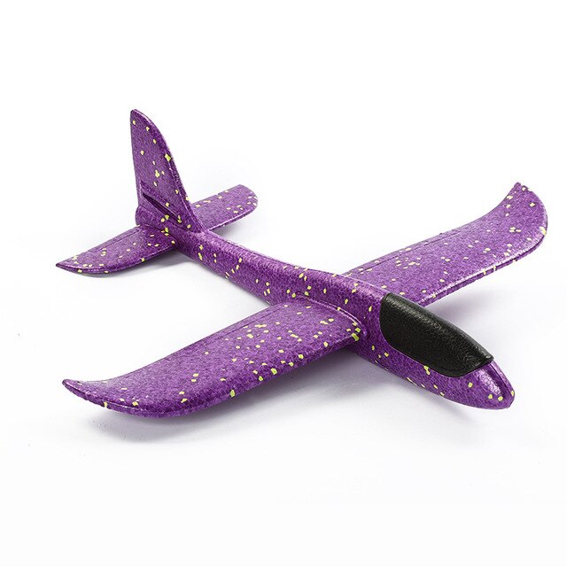 48 cm epp skum hånd kaste fly udendørs lancering svævefly fly børn fly legetøj kaste fly interessant legetøj: Lilla