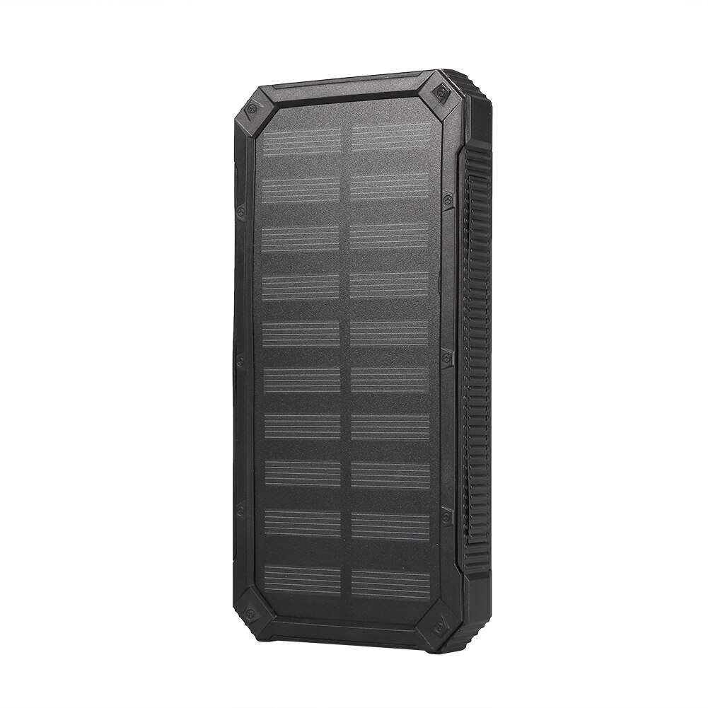 No solar battery 18650 Portable 20000mAh Dual USB Solar Mobile Power Bank Case DIY Kit work with 606090/ 909060/ 7565121 Polymer: black