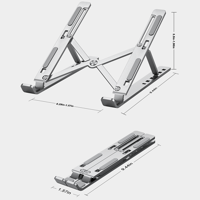 Leichter laptopständer aus aluminium, faltbarer laptopständer, laptop-dock, macbook pro-ständer, verstellbarer ständer, computerzubehör