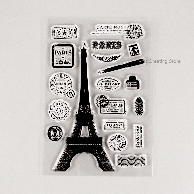 Francja paryż znaczki pocztowe znaczki Effiel wieża znaczki karty stemple rzemieślnicze wyczyść pocztówki dekoracyjne znaczki