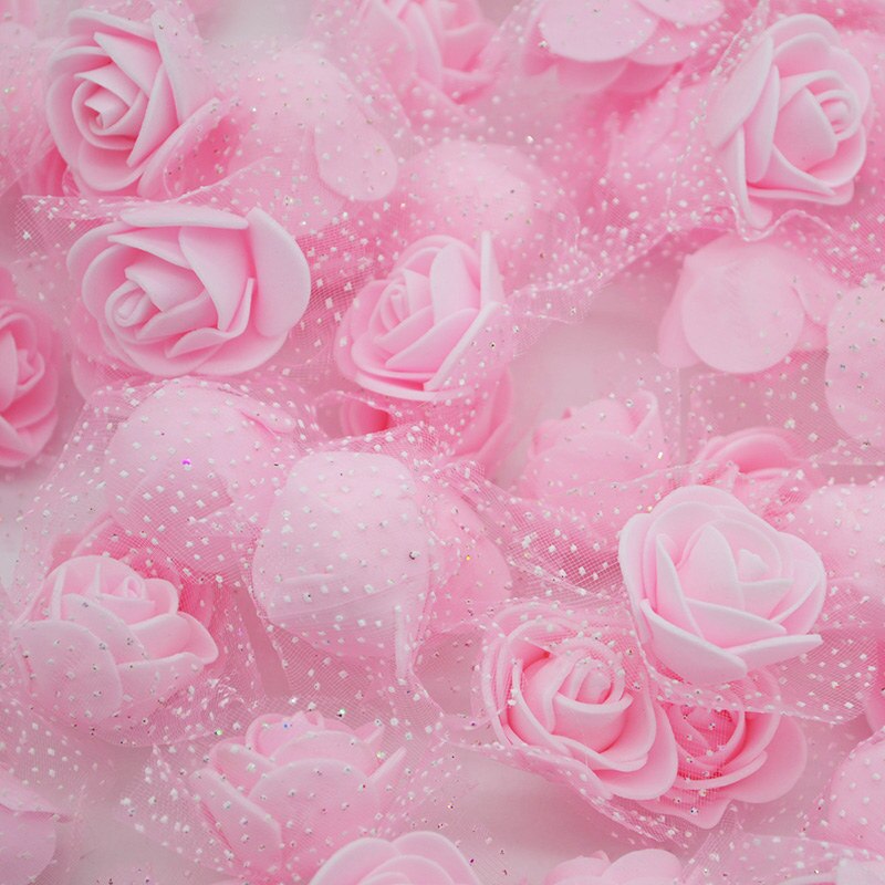 Mini roses en mousse de polyéthylène, 3.5cm, 50 fleurs/lot, têtes de fleurs artificielles, pour décorer un mariage, à la maison, pour l'artisanat: F03