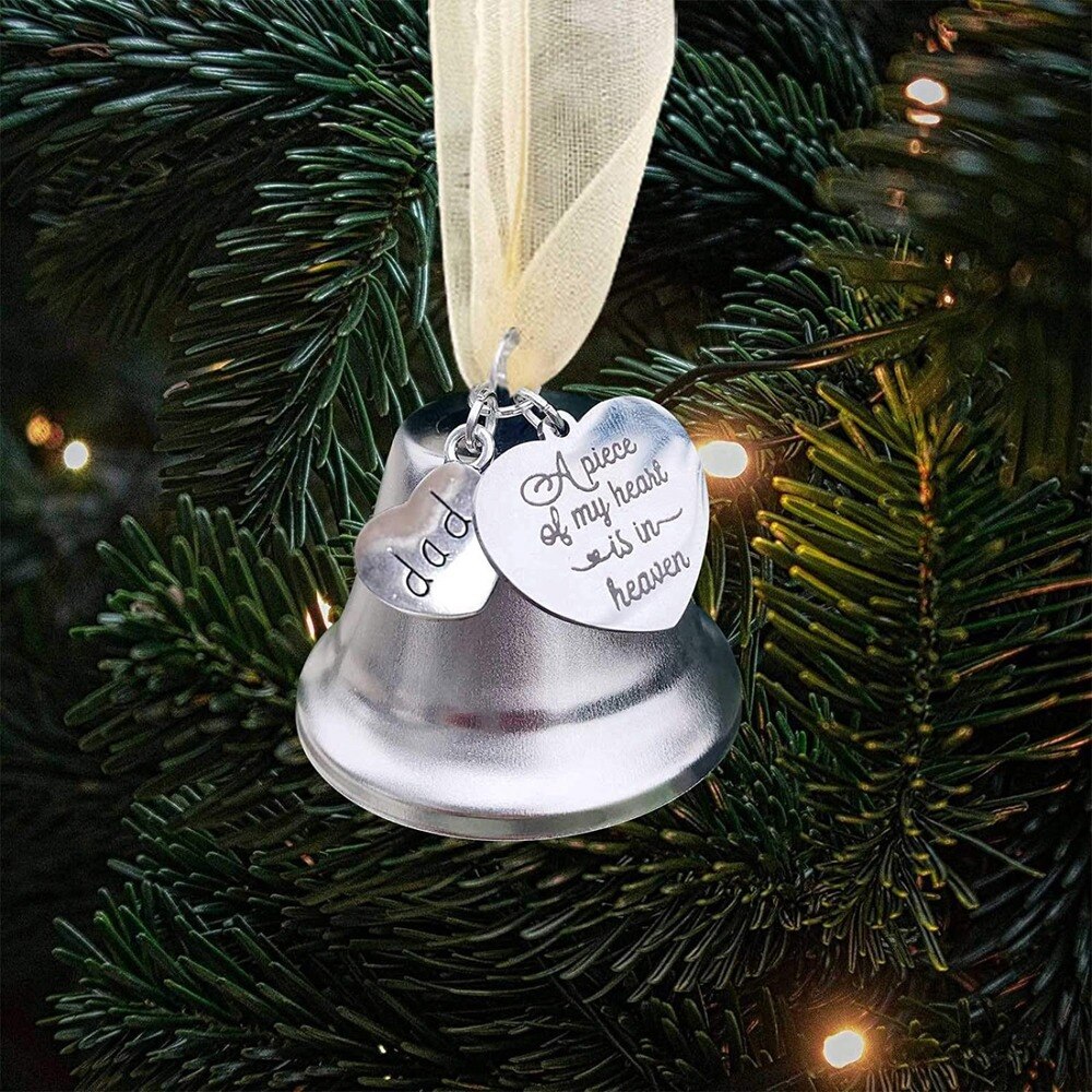 Campana de Ángel colgante de campana de Navidad, adorno conmemorativo para la pérdida del ser querido, de recuerdo de fieltro, decoración colgante para árbol de Navidad
