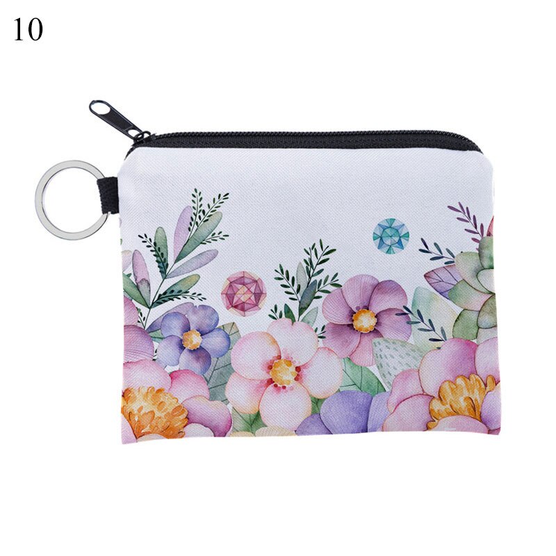 1 Pcs Unisex Cartoon Alpaca Printing Coin Purse Waterproof Small Zipper Purse Card Key Pouch Mini Square Wallet For: 10